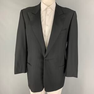 ERMENEGILDO ZEGNA Size 46 Black Wool Tuxedo Sport Coat